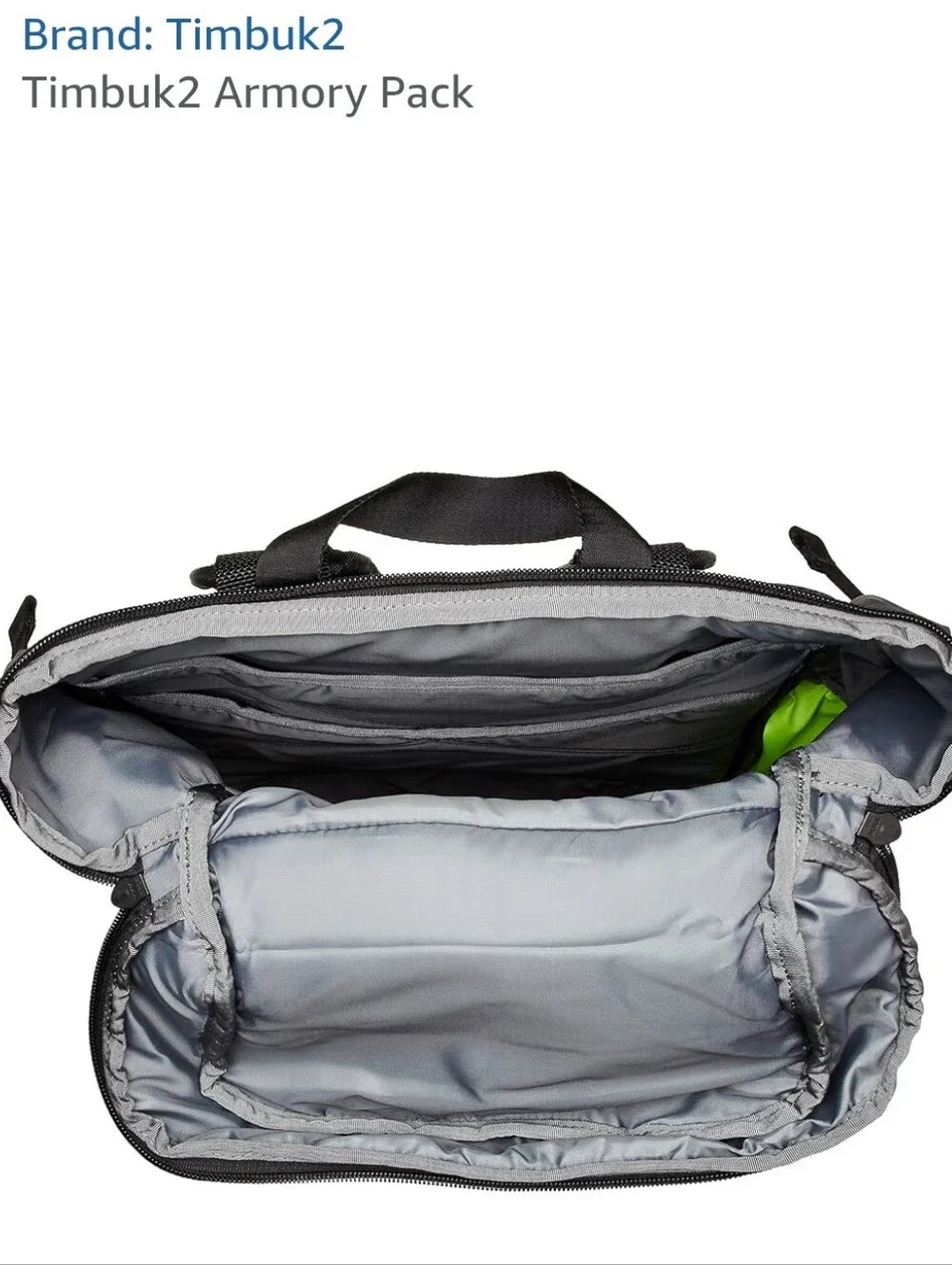 Timbuk2 Armory Pack Black and Gray Backpack top-loading commuter pack